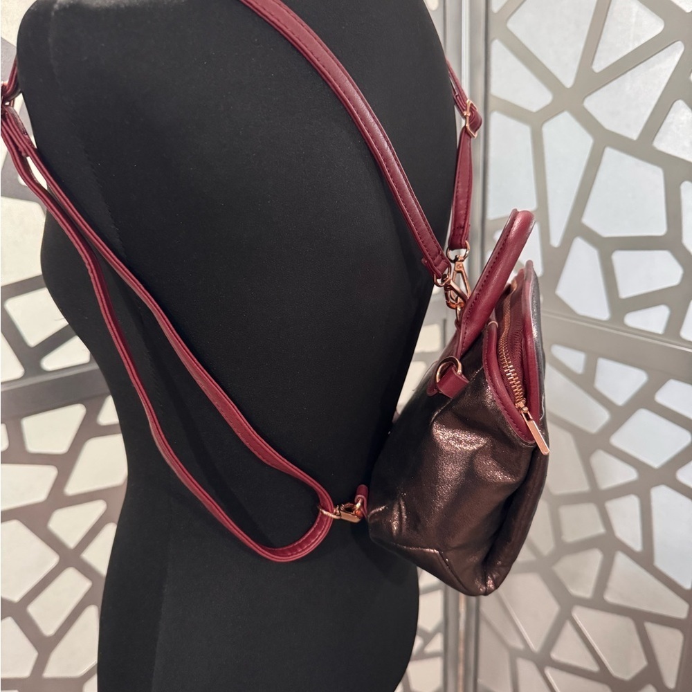 Free People Metallic Maroon Backpack - Picture 2 of 9